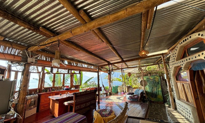 San Marcos La Laguna House | Earthship 3-level apt., portside, connected to an outdoor kitchen with a view.