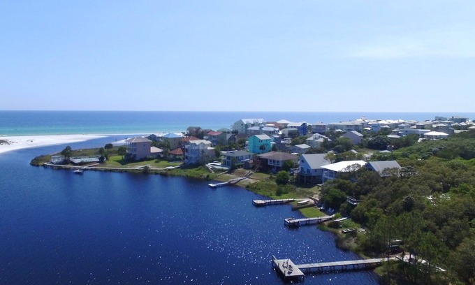 Seagrove Beach House | Eastern Lake Lakefront! Easy access to the Gulf! Pirate Ship & Treehouse!
