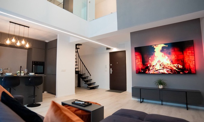 Sector 2 Apartment | Executive 1BR Duplex, Sleeps Up to 4, Near Promenada Mall, 75” TV & Fast Wi-Fi