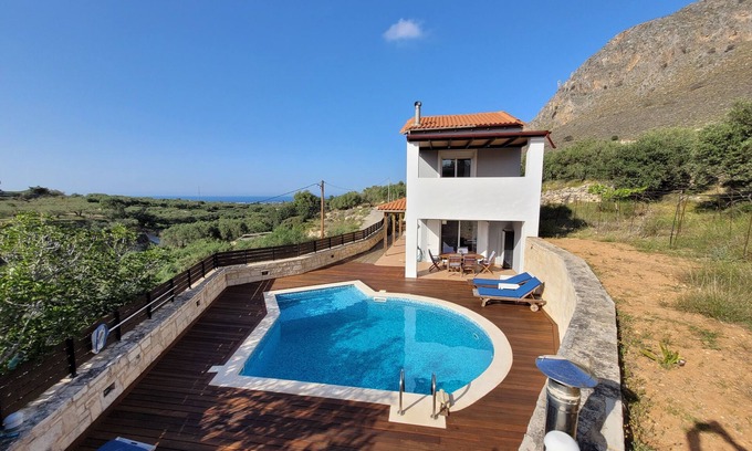 Gouvai Villa | Fantastic Villa With Private Pool, Sea, Mountain & Village Views, Ideal Location