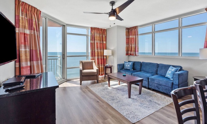 Cherry Grove Beach Condo | First-class oceanfront condo w/pools, lazy river, pier restaurant/bar in Cherry Grove