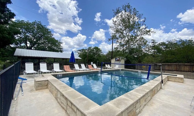 Leakey House | Frio River House + Bunkhouse, Private Volleyball Pool, Pavilion, Riverfront!