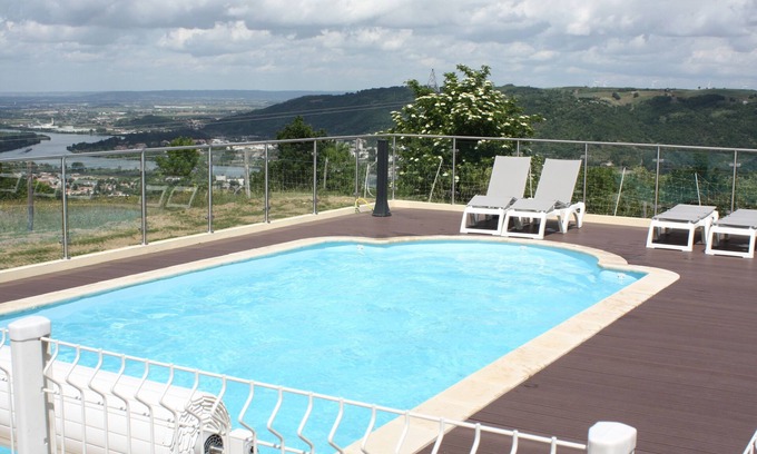 Ozon Cottage | Gite in Ardeche north overlooking the Rhone with heated pool, 3 stars