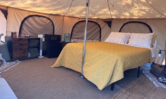 Mammoth Cave RV Rental | Glamping Tent at Noble Pine Campground