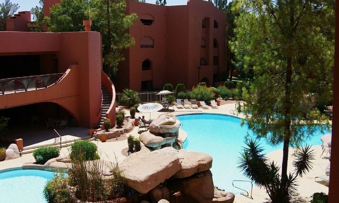 Paradise Valley Village Condo | Golf Course & Sparkling Pool View! Gated Complex & Ground Floor Condo