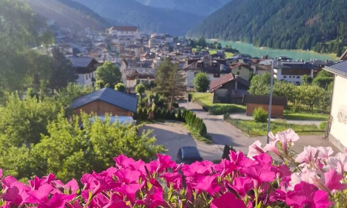 Auronzo di Cadore Apartment | Gorgeous wooden attic room with wonderful view of Lake Auronzo