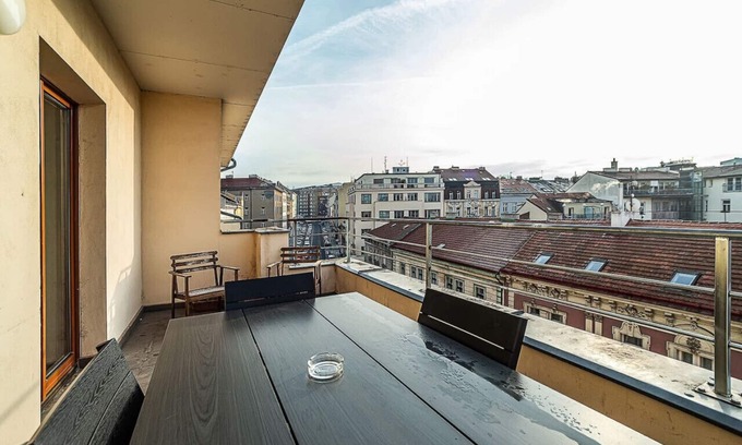 Zizkov Apartment | Great Terrace in Big, Central Flat