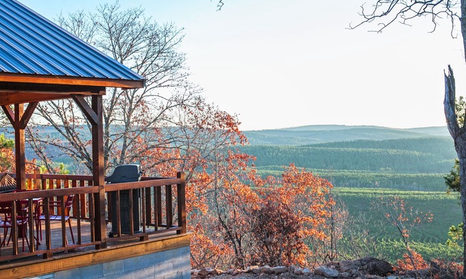 Octavia Cabin | Hillbilly Hideout rustic elegance, hot tub, hammock , gourmet kitchen