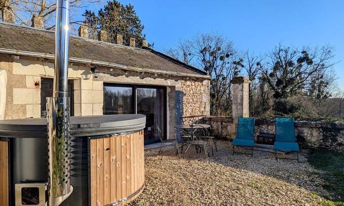 Saint-Cyran-du-Jambot Cottage | Historic Retreat at Domaine de Migny: Cottage with Nordic Bath and Pool