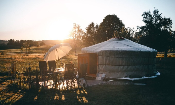 Oppenreute RV Rental | 'Hof Zürnens Oase' with Mountain View, Private Terrace and Wi-Fi