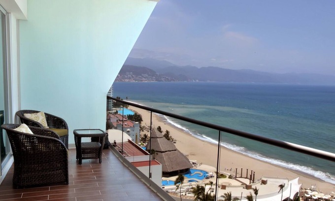 North Hotel Zone Condo | Icon Vallarta Condominios Leo; Luxury 2 Bedroom Corner Beachfront with Balcony