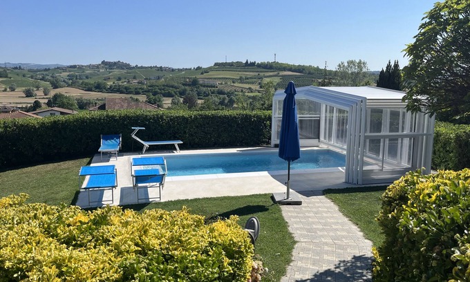 Montaldo Scarampi Villa | La Casa Blu, Villa with private swimming pool in Monferrato Langhe, Unesco Heritage