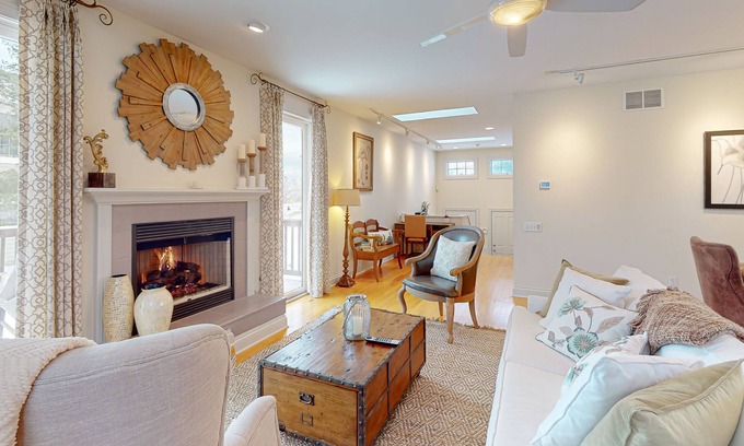 Miller Beach House | Lake-view home one block from the beach with deck, patio, & washer/dryer