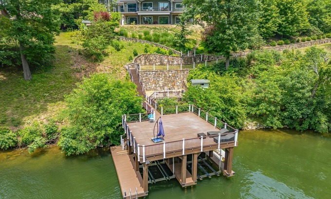Ingles House | Lakefront home on Claytor Lake with private dock, scenic decks, stylish interiors, and cozy bedrooms