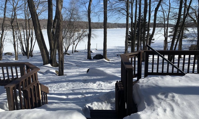 Gouldsboro House | Lakefront Poconos, Private beach, kayaks, rowboat, paddleboards and paddleboat