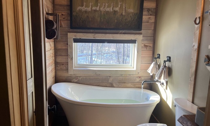 Grandy Cabin | Lakeside Treehouse sleeps 10+Large Sauna+Cold Tub