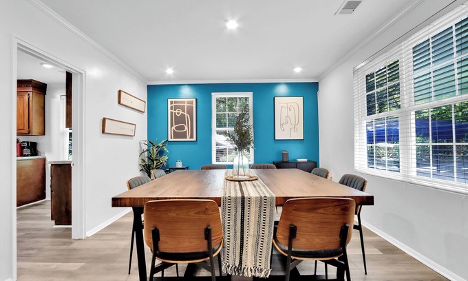 Macon House | Large Retreat with Hot Tub + Big Yard, Sleeps 16!