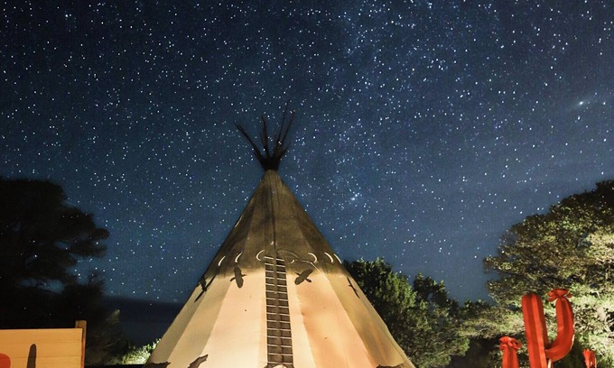 Nogal RV Rental | Lobo Tipi unique stay at El Mistico Ranch