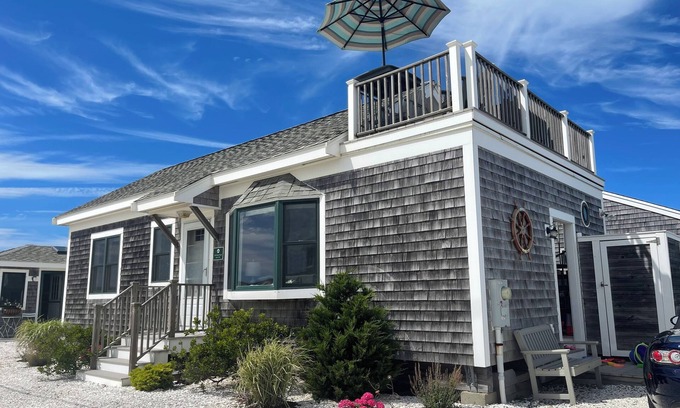 North Truro House | Lovely Oceanview 2 Bed 2 Bath with sleeper sofa, outdoor shower & rooftop deck!