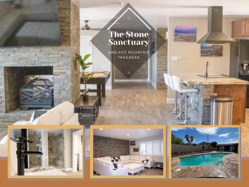 Black Mountain House | Lux Private Home - Pool, Billiards, 8 Smart TVs, Board Games, Cotton Bedding - The Stone Sanctuary at McCullough Hills Trailhead