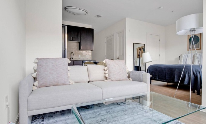 Assembly Square Apartment | Luxe studio w/W/D, Gym, Rooftop. Steps from T stop by Blueground