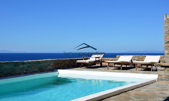 Kea Villa | Luxurious stone built villa close to the sea with a pool, in Melissaki, Kea.