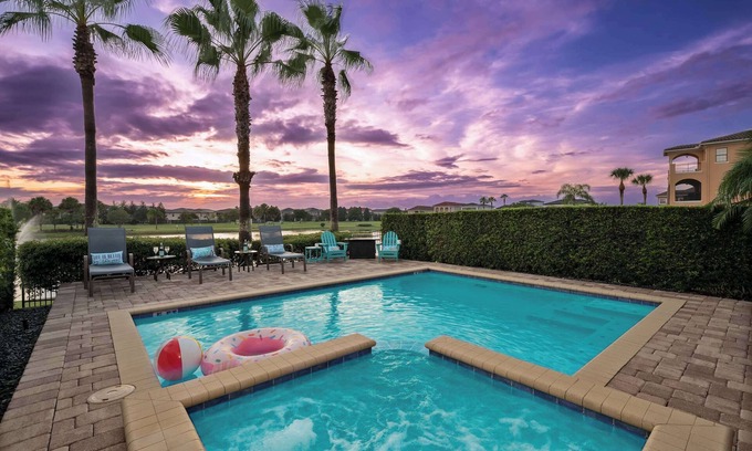 Reunion Apartment | Luxury 5BR Villa w Pool & Cinema, 4mi to Disney