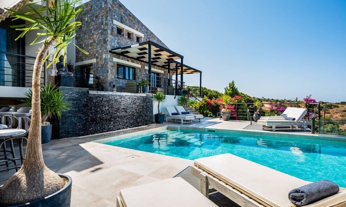 Milatos Villa | Luxury Villa Lofos with Private Pool, Amazing Sea View, Sisi, Crete