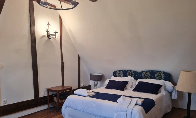 Roeze-sur-Sarthe House | Manor 16th: 2 large rooms with bathroom to share - for 4 people