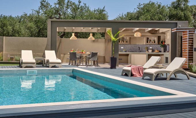 Kypseli Villa | Minas Villa, a Magical Sanctuary with Heated Private Pool & Outdoor Playground