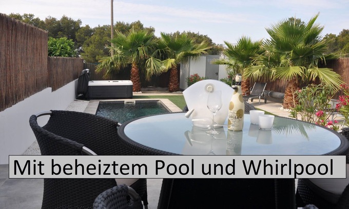 Cala Pi House | Modern bungalow with heated pool, 50m from the sea - whirlpool -