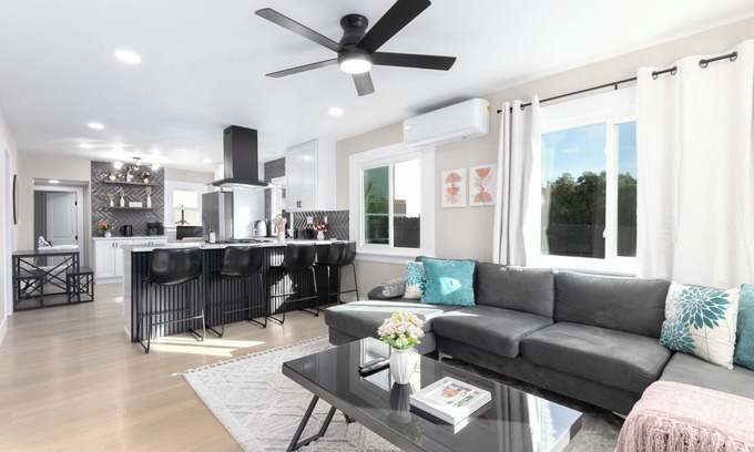 Corridor House | Modern Home Near Downtown with Firepit and BBQ