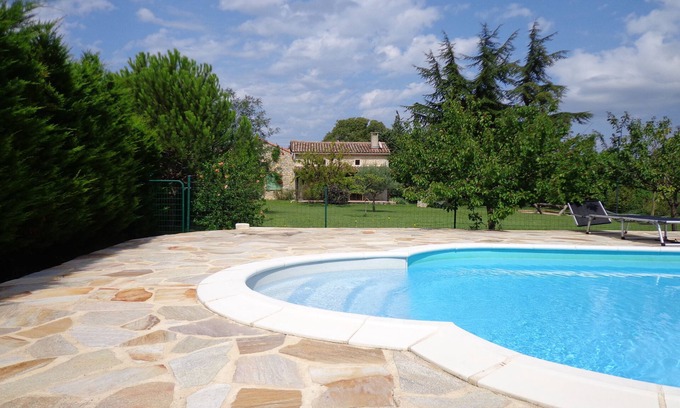 Lussan House | Modernised local stone-built farmhouse, very quiet, large garden for families