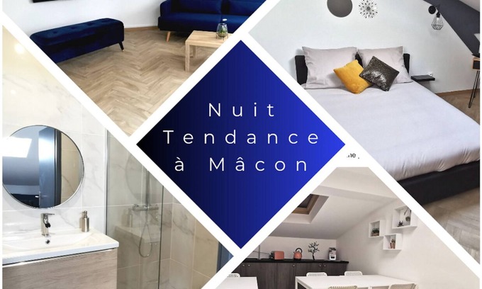 Macon Apartment | Nuit Tendance à Mâcon 2 - 2 Adultes et 2 Enfants