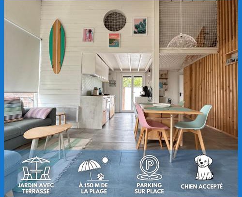 La Celle-sous-Gouzon House | Olivia Plage, charmante maison lumineuse bien équipée à 100 m des plages du débarquement, à Asnelles proche Arromanches, jardin, deux belles terrasses, parking