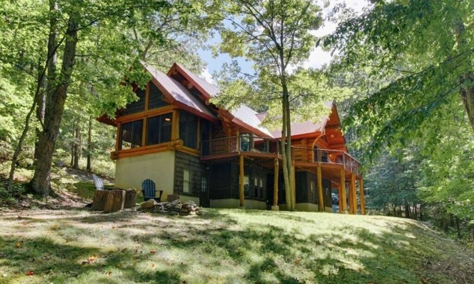Valley Springs House | One of a Kind Log Home Tucked Away in the Woods!
