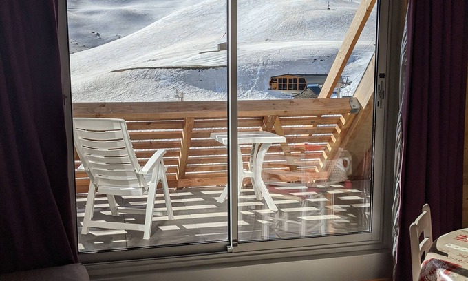 Piau Engaly Apartment | Piau Engaly studio 5 places south terrace, facing tracks