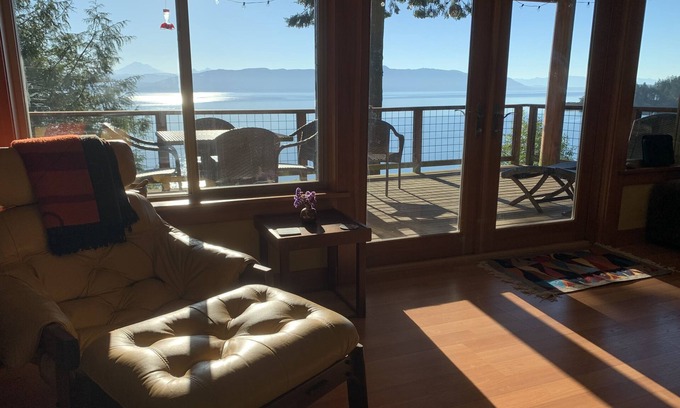 Lummi Island House | Private tranquil waterfront home - top deck hot tub and LI Estates Lake access.