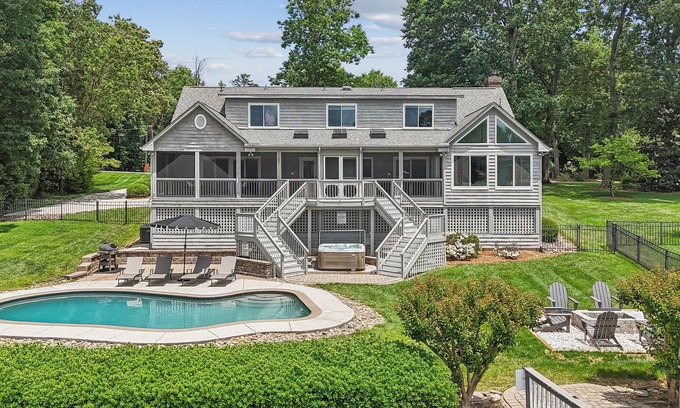 Westport House | Private Waterfront Home with heated pool, hot tub, firepit, kayaks, game room and much more!
