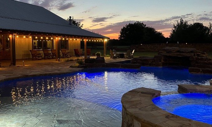 Burnet Cabin | Ranch Resort with party lodge, lazy river and guest suites in the hill country.