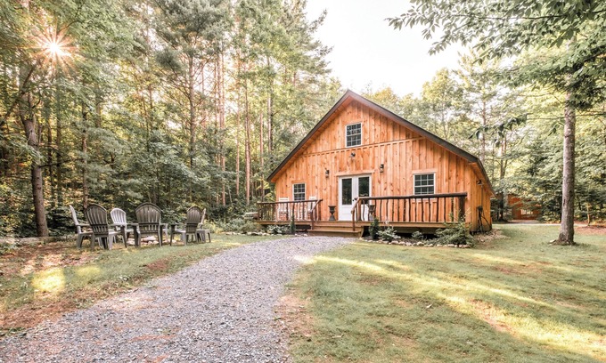 Middle Grove House | Relax at a nature inspired lodge on 60 wooded acres. Dog-friendly, kid-ready, and perfect for groups
