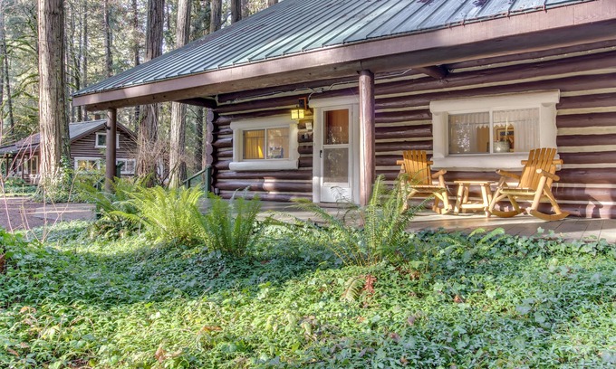 McKenzie Bridge House | Restored log cabin w/classic porch - near river, trails, hot springs, & more