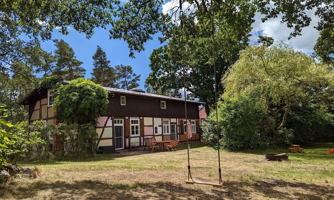 Baekern House | Romantic country idyll - former inn with large garden, fireplace, near the forest and lake