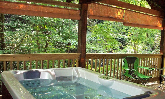 Hot Springs Cabin | Romantic Honeymoon cabin on Spring Creek with hot tub fire ring trout fishing