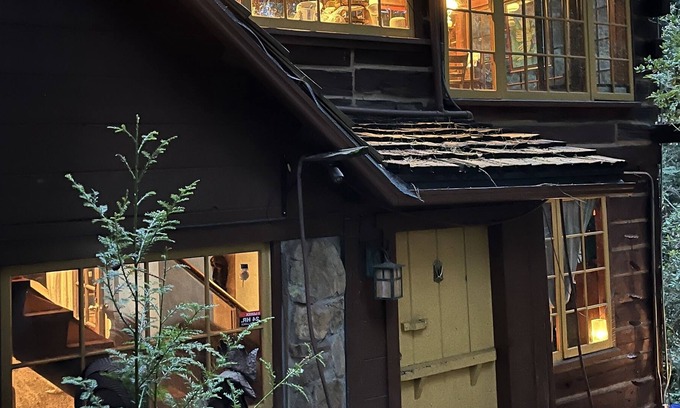 Redwood City Cabin | Rooms/tents in quaint original log cabin nestled in the Redwood trees on creek.