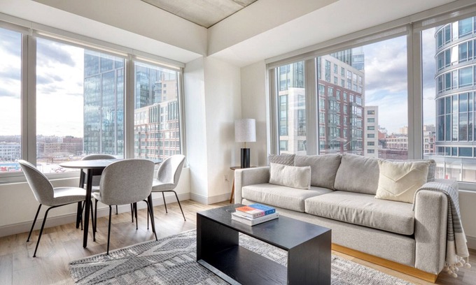 West Fens Apartment | Roomy Fenway 2BR w/W/D, Roof & Gym, nr Fenway Park, by Blueground