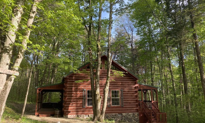 Logan Cabin | Rustic Getaway Cabin equipped with Hot Tub, trails on property, private!