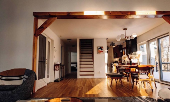 New Paltz House | Scenic New Paltz Escape: River Views, Hot Tub & Deck | Dream House in the Gunks