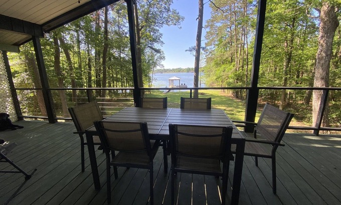 Geneva House | Shore Thing Waterfront Home with private covered boat dock on Toledo Bend