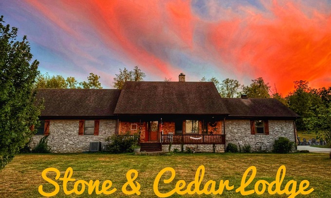 Keene House | Spacious family Lodge with solar heated pool, hot tub, fire pit and EV charger.